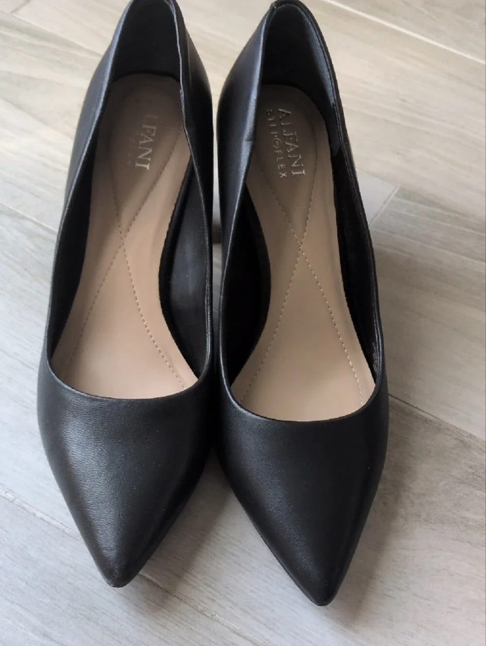 Alfani: Stepnflex, Pointed Black Block Heel Pumps
